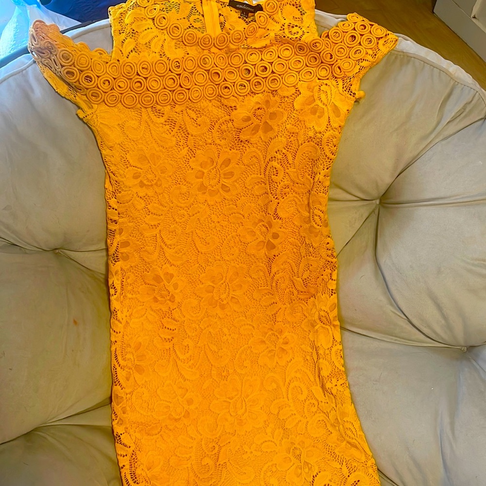 Beautiful yellow dress.